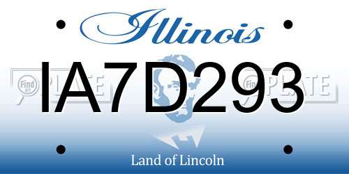 IA7D293 Illinois License Plate