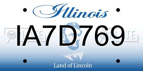 IA7D769 Illinois License Plate