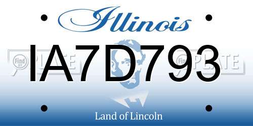 IA7D793 Illinois License Plate