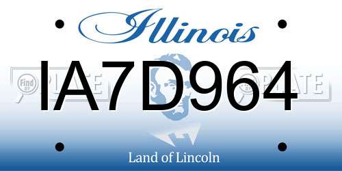 IA7D964 Illinois License Plate