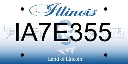 IA7E355 Illinois License Plate