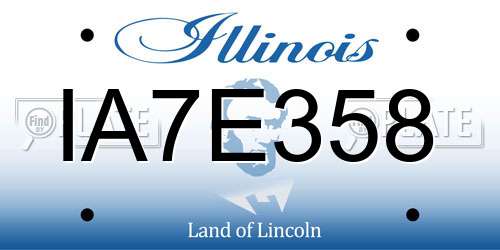 IA7E358 Illinois License Plate