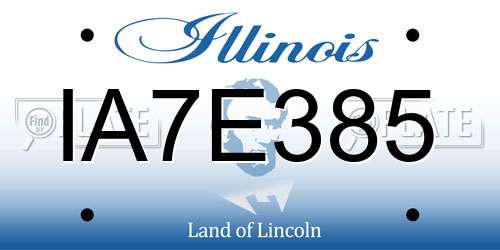 IA7E385 Illinois License Plate