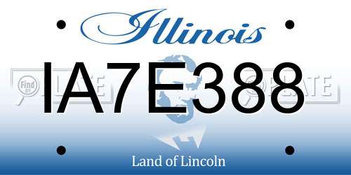 IA7E388 Illinois License Plate