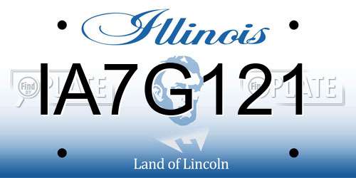 IA7G121 Illinois License Plate