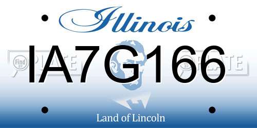IA7G166 Illinois License Plate
