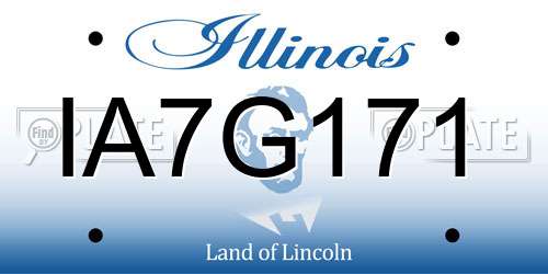 IA7G171 Illinois License Plate