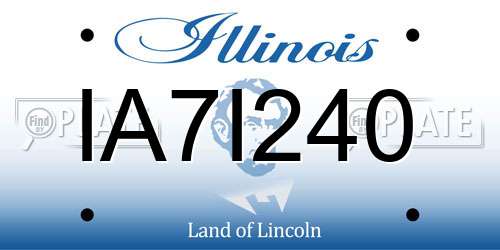 IA7I240 Illinois License Plate