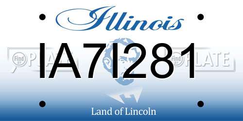 IA7I281 Illinois License Plate