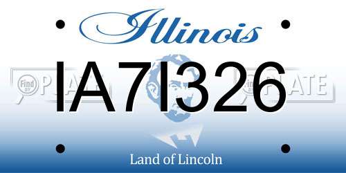 IA7I326 Illinois License Plate