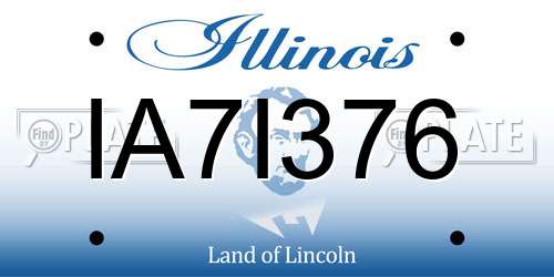 IA7I376 Illinois License Plate
