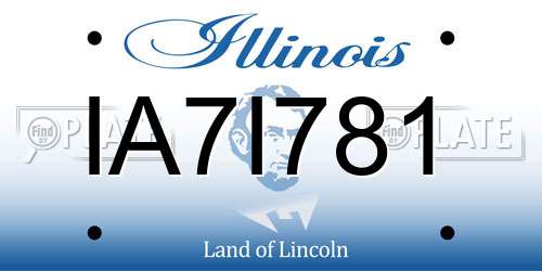 IA7I781 Illinois License Plate