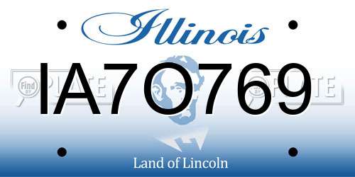 IA7O769 Illinois License Plate