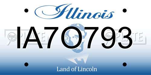 IA7O793 Illinois License Plate