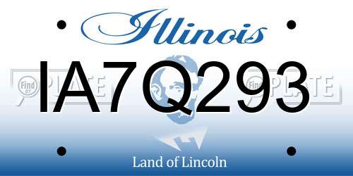 IA7Q293 Illinois License Plate