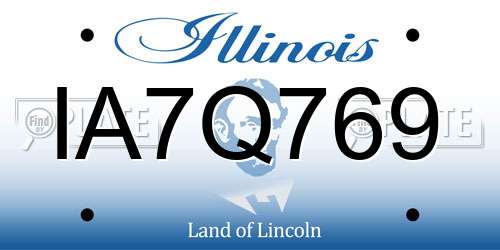 IA7Q769 Illinois License Plate