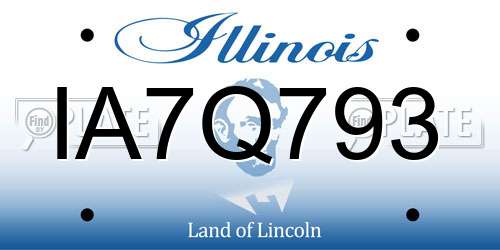 IA7Q793 Illinois License Plate