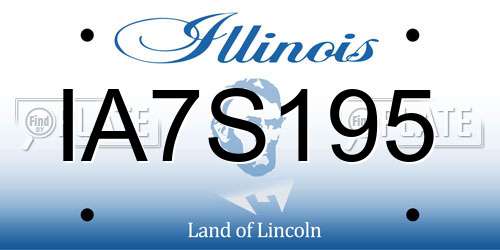 IA7S195 Illinois License Plate