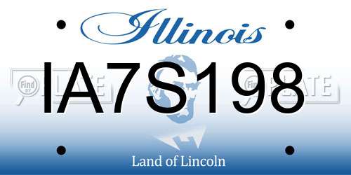 IA7S198 Illinois License Plate