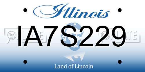 IA7S229 Illinois License Plate
