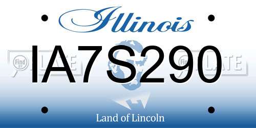 IA7S290 Illinois License Plate