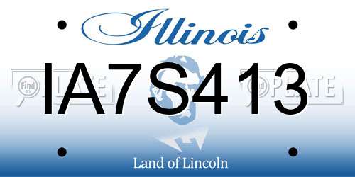 IA7S413 Illinois License Plate