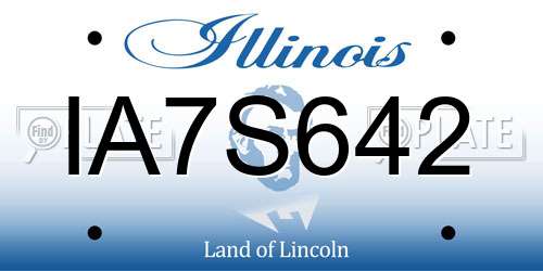 IA7S642 Illinois License Plate