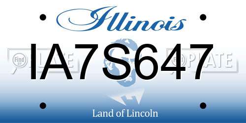 IA7S647 Illinois License Plate