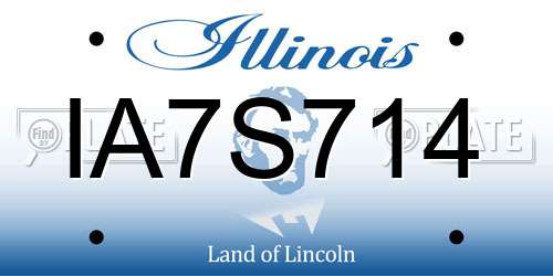 IA7S714 Illinois License Plate
