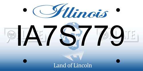 IA7S779 Illinois License Plate