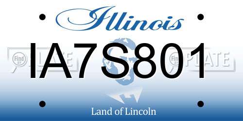 IA7S801 Illinois License Plate