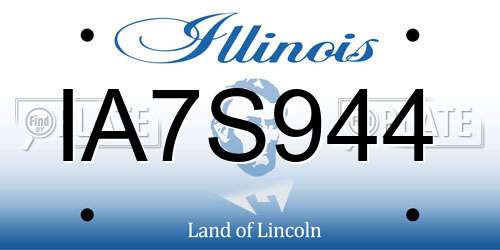 IA7S944 Illinois License Plate
