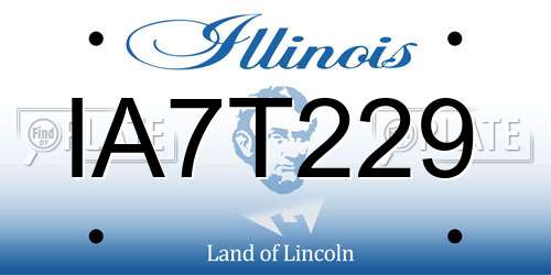 IA7T229 Illinois License Plate