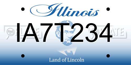 IA7T234 Illinois License Plate