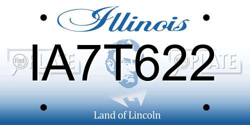 IA7T622 Illinois License Plate