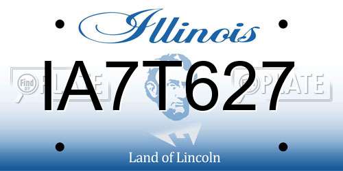 IA7T627 Illinois License Plate