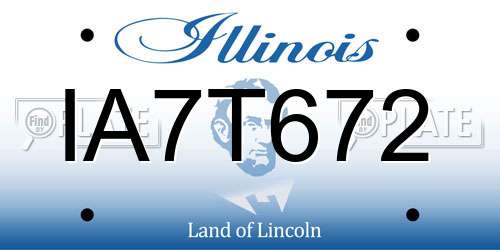 IA7T672 Illinois License Plate