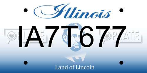 IA7T677 Illinois License Plate