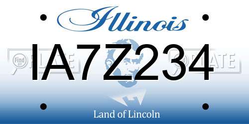 IA7Z234 Illinois License Plate