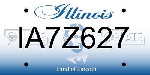 IA7Z627 Illinois License Plate