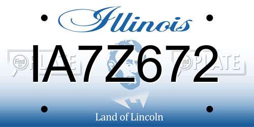 IA7Z672 Illinois License Plate