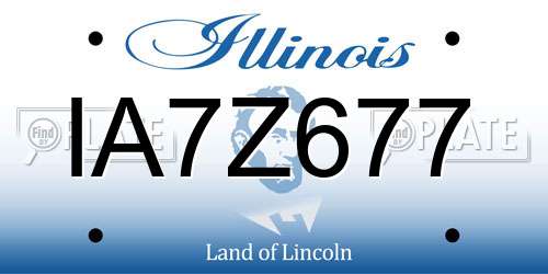 IA7Z677 Illinois License Plate
