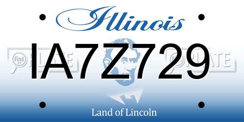 IA7Z729 Illinois License Plate