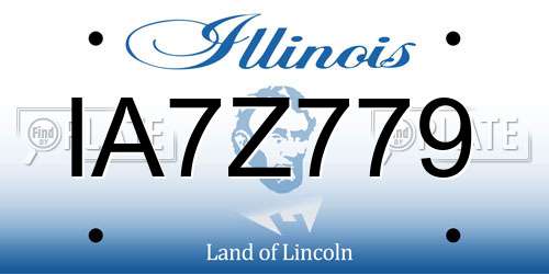 IA7Z779 Illinois License Plate
