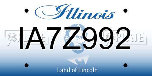 IA7Z992 Illinois License Plate