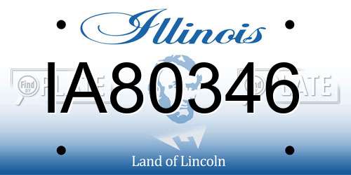 IA80346 Illinois License Plate