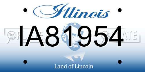IA81954 Illinois License Plate