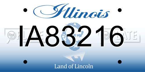 IA83216 Illinois License Plate