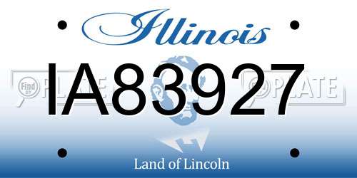 IA83927 Illinois License Plate