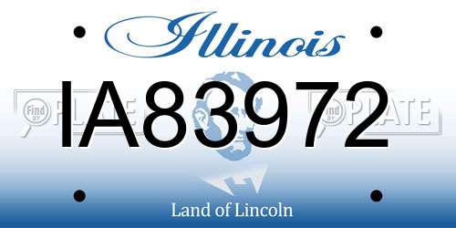 IA83972 Illinois License Plate